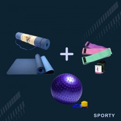 სეტი (tpe ეკო მატი ,1 ცალი რეზინი და იოგას ბურთი მასაჟორით) სეტი (tpe ეკო მატი ,1 ცალი რეზინი და იოგას ბურთი მასაჟორით)